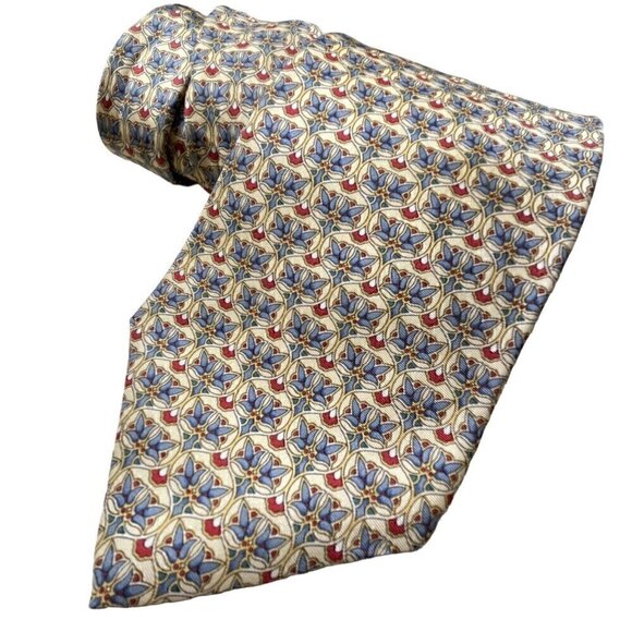 The Metropolitan Museum Of Art Silk Tie Geometric Abstract Yellow Blue Men’s - Picture 1 of 7